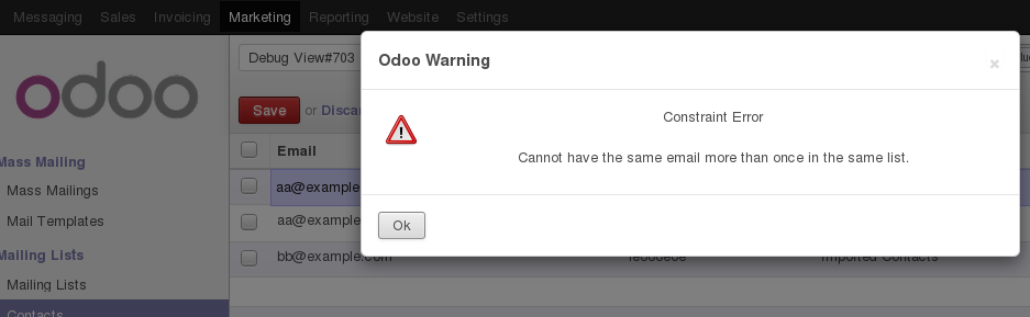 Unique records for mass mailing