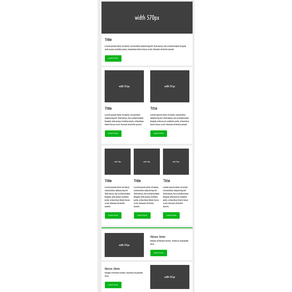 Responsive Layout Snippets for Writing Emails